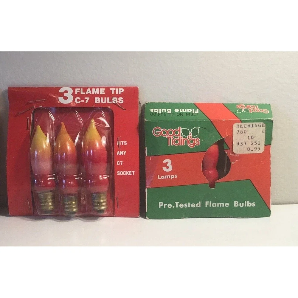 4 Packages Of Flame Bulbs 3 Unopened Nona 3 In Package I Pack Hood Tidings Has 2